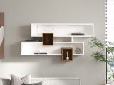 Mensola Bianco Marrone Rovere 4 Ripiani Colore Struttura Marrone 120x22x75h cm, Sfumatura Colore Struttura Rovere - Roddino