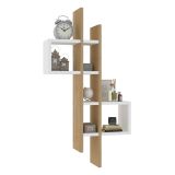Mensola Bianco Marrone Rovere 8 Ripiani Colore Struttura Marrone 54x20x108h cm, Sfumatura Colore Struttura Rovere - Cupello