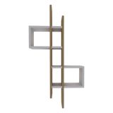 Mensola Bianco Marrone Rovere 8 Ripiani Colore Struttura Marrone 54x20x108h cm, Sfumatura Colore Struttura Rovere - Cupello