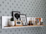 Mensola Bianco Marrone Rovere un Ripiano 150x19.5x25h cm, Portata Ripiani 5 - Saturnia