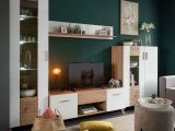 Mensola Bianco Marrone Rovere un Ripiano 150x19.5x25h cm, Portata Ripiani 5 - Saturnia