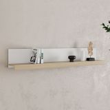 Mensola Bianco Marrone Rovere un Ripiano Sfumatura Colore Struttura Rovere 150x22x24h cm, Colore Struttura Marrone - Ollol