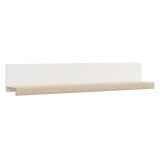 Mensola Bianco Marrone Rovere un Ripiano Sfumatura Colore Struttura Rovere 150x22x24h cm, Colore Struttura Marrone - Ollol