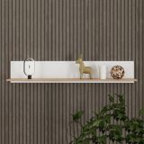 Mensola Bianco Opaco Marrone Rovere un Ripiano Sfumatura Colore Struttura Opaco 138x20x24h cm, Sfumatura Colore Struttura Rovere - Norbio
