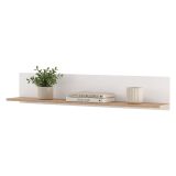 Mensola Bianco Opaco Marrone Rovere un Ripiano Sfumatura Colore Struttura Opaco 138x20x24h cm, Sfumatura Colore Struttura Rovere - Norbio