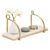 Mensola Bianco oro un Ripiano Colore Struttura oro 40x16x18h cm, - Paci