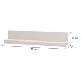 Mensola Bianco un Ripiano 137.5x19.5x24h cm, Portata Ripiani 5 - Vazzano