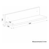 Mensola Bianco un Ripiano 60x15x15h cm, - Cavargna