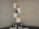 Mensola Brocchi, Scaffale, Ripiano a muro, Scaffalatura multiuso, 25x25 h105 cm, Bianco