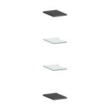 Mensola Emanuele, Ripiani aperti, 100% Made in Italy, cm 20x27h2, Antracite