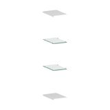 Mensola Emanuele, Ripiani aperti, 100% Made in Italy, cm 20x27h2, Bianco lucido