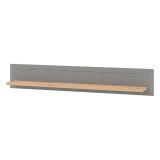 Mensola Grigio Marrone Rovere un Ripiano Dettaglio Geometrico 146x19.5x24h cm, Portata Ripiani 5 - Suelli