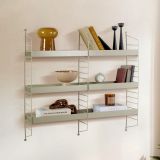 Mensola Grigio Tortora 3 Ripiani Sfumatura Colore Struttura Tortora 98x21x100h cm - Scurelle