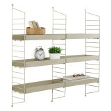 Mensola Grigio Tortora 3 Ripiani Sfumatura Colore Struttura Tortora 98x21x100h cm, - Scurelle