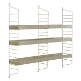 Mensola Grigio Tortora 3 Ripiani Sfumatura Colore Struttura Tortora 98x21x100h cm - Scurelle