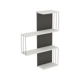 Mensola Hadar, Scaffale, Ripiano a muro, Scaffalatura multiuso, 64x19h96 cm, Bianco e Antracite
