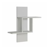 Mensola Hyperion, Scaffale, Ripiano a muro, Scaffalatura multiuso, 64x20h70 cm, Bianco