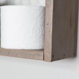 Mensola Marrone Naturale 2 Ripiani Fatto a Mano, in Legno di Abete 30x9x60h cm, Sfumatura Colore Struttura Naturale - Torraca