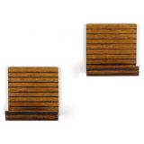 Mensola Marrone Naturale 2 Ripiani set da 2 13x7x13h cm, Sfumatura Colore Struttura Naturale - Soglio