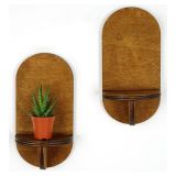 Mensola Marrone Naturale 2 Ripiani set da 2 13x9x26h cm, Sfumatura Colore Struttura Naturale - Buccheri
