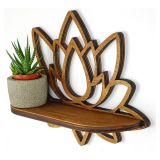 Mensola Marrone Naturale 2 Ripiani Sfumatura Colore Struttura Naturale 33x10x26h cm, - Berria
