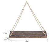 Mensola Marrone Naturale un Ripiano Fatto a Mano, in Legno di Abete 60x2x13h cm, Sfumatura Colore Struttura Naturale - Trocchia