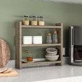 Mensola Marrone Noce 2 Ripiani Sfumatura Colore Struttura Noce 44x10x40h cm - Rizza