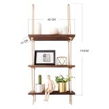 Mensola Marrone Noce 3 Ripiani Fatto a Mano, in Legno di Abete 40x14x110h cm, Sfumatura Colore Struttura Noce - Corio