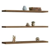 Mensola Marrone Noce 3 Ripiani set da 3 60x15x2h cm, Sfumatura Colore Struttura Noce - Meina