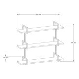 Mensola Marrone Noce Nero 3 Ripiani Colore Struttura Nero 87x23x76h cm, Materiale Struttura in Metallo - Vibrata