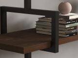 Mensola Marrone Noce Nero 3 Ripiani Colore Struttura Nero 87x23x76h cm, Materiale Struttura in Metallo - Vibrata