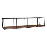 Mensola Marrone Noce Scuro Nero un Ripiano Colore Struttura Nero 120x30x30h cm, Materiale Struttura in Metallo - Cis