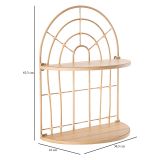 Mensola Marrone Rovere 2 Ripiani Finitura in Rattan 35x18x46h cm, Sfumatura Colore Struttura Rovere - Daleka