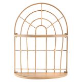 Mensola Marrone Rovere 2 Ripiani Finitura in Rattan 35x18x46h cm, Sfumatura Colore Struttura Rovere - Daleka