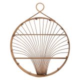 Mensola Marrone Rovere 2 Ripiani Finiture in Rattan 61x11x76h cm, Sfumatura Colore Struttura Rovere - Dalitasa