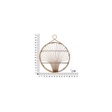 Mensola Marrone Rovere 2 Ripiani Finiture in Rattan 61x11x76h cm, Sfumatura Colore Struttura Rovere - Dalitasa