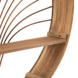 Mensola Marrone Rovere 2 Ripiani Finiture in Rattan 61x11x76h cm, Sfumatura Colore Struttura Rovere - Dalitasa