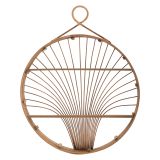 Mensola Marrone Rovere 2 Ripiani Finiture in Rattan 61x11x76h cm, Sfumatura Colore Struttura Rovere - Dalitasa