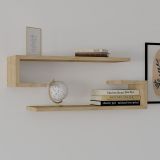 Mensola Marrone Rovere 2 Ripiani set da 2 Mensole 60x20x15h cm, Sfumatura Colore Struttura Rovere - Siligo