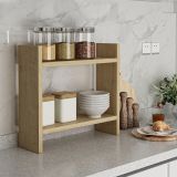 Mensola Marrone Rovere 2 Ripiani Sfumatura Colore Struttura Rovere 34x10x30h cm - Morfasso