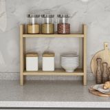 Mensola Marrone Rovere 2 Ripiani Sfumatura Colore Struttura Rovere 34x10x30h cm - Morfasso