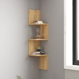 Mensola Marrone Rovere 3 Ripiani Sfumatura Colore Struttura Rovere 105x25x25h cm, - Budoni