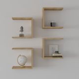 Mensola Marrone Rovere 4 Ripiani Modulabile,set da 4 Mensole 30x20x30h cm, Sfumatura Colore Struttura Rovere - Striano