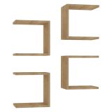 Mensola Marrone Rovere 4 Ripiani Modulabile,set da 4 Mensole 30x20x30h cm, Sfumatura Colore Struttura Rovere - Striano