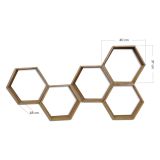 Mensola Marrone Rovere 5 Ripiani Fatto a Mano, in Legno di Abete 40x10x37h cm, Sfumatura Colore Struttura Rovere - Montauro