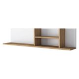 Mensola Marrone Rovere Bianco 4 Ripiani Colore Struttura Bianco 120x20x25h cm, Sfumatura Colore Struttura Rovere - Nureci