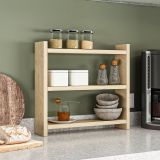 Mensola Marrone Rovere Chiaro 2 Ripiani Sfumatura Colore Struttura Rovere Chiaro 44x10x40h cm - Rizza