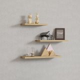 Mensola Marrone Rovere Chiaro 3 Ripiani set da 3 Mensole 30x2x14h cm, Sfumatura Colore Struttura Rovere Chiaro - Roscigno