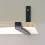 Mensola Marrone Rovere Chiaro Nero 2 Ripiani in Legno di Abete, Fatto a Mano 60x14x16h cm, Colore Struttura Nero - Zagarolo