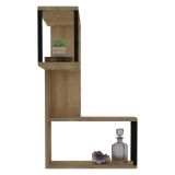 Mensola Marrone Rovere Nero 4 Ripiani Colore Struttura Nero 84x20x52h cm, Sfumatura Colore Struttura Rovere - Ovada